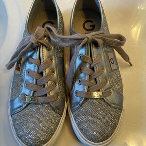 Guess sneakers in gold -women’s size 9